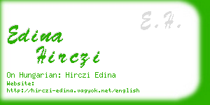 edina hirczi business card